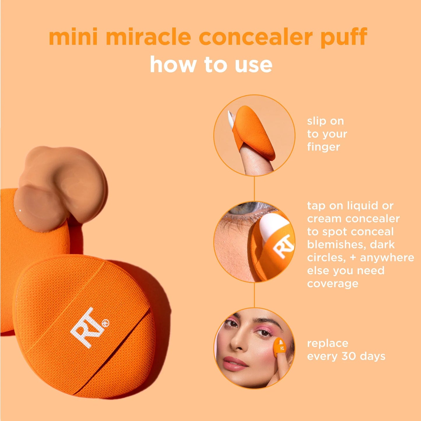 Mini Miracle Concealer Puff 6-Pack - Bajo Pedido