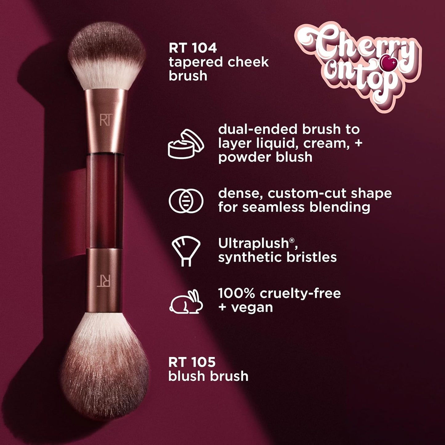 Cherry On Top It’s All Blush Dual-Ended Brush - Bajo Pedido