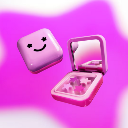 Parches de estrella para el acne rosados en caja refilleable con espejo marca starface Guatemala 