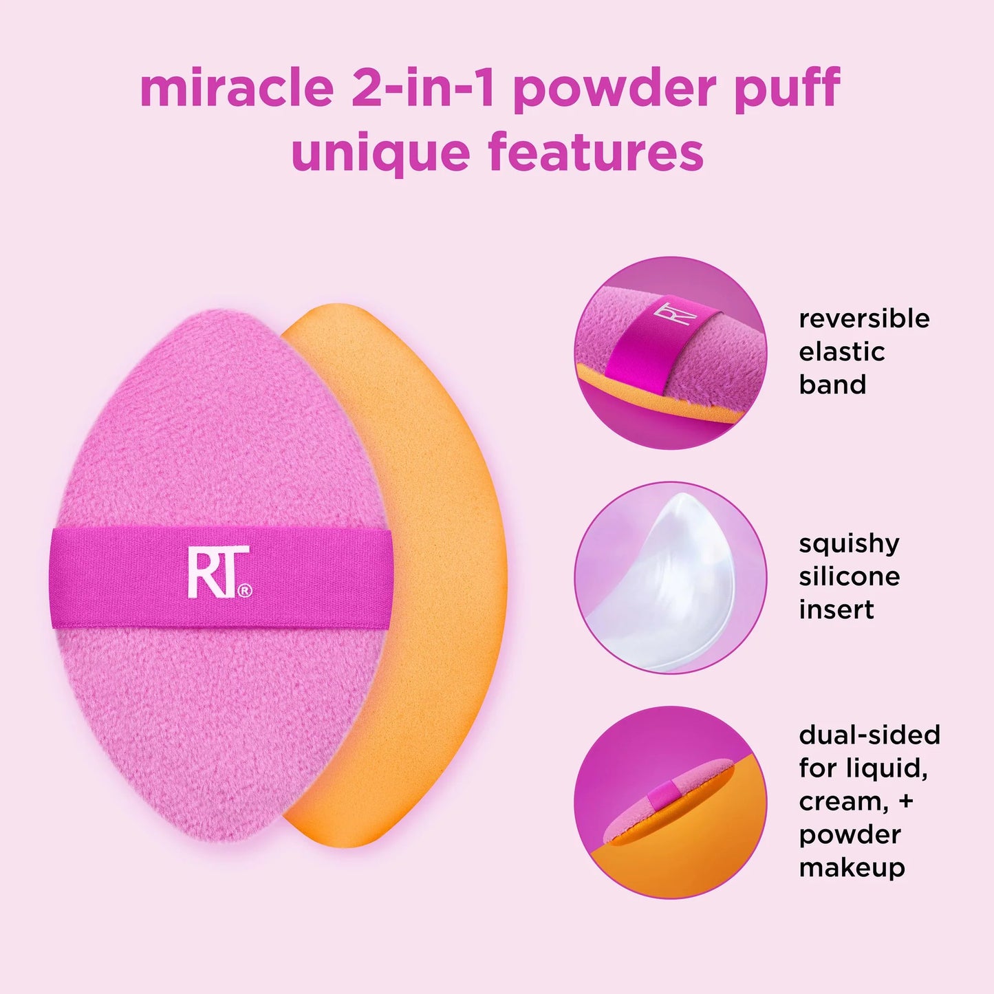Miracle 2-In-1 Powder Puff + Travel Case - Bajo Pedido