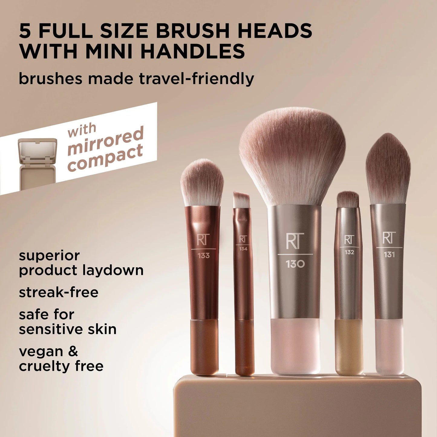 New Nudes 2.0 On-The-Glow Mini Brush Set + Mirrored Compact - Bajo Pedido