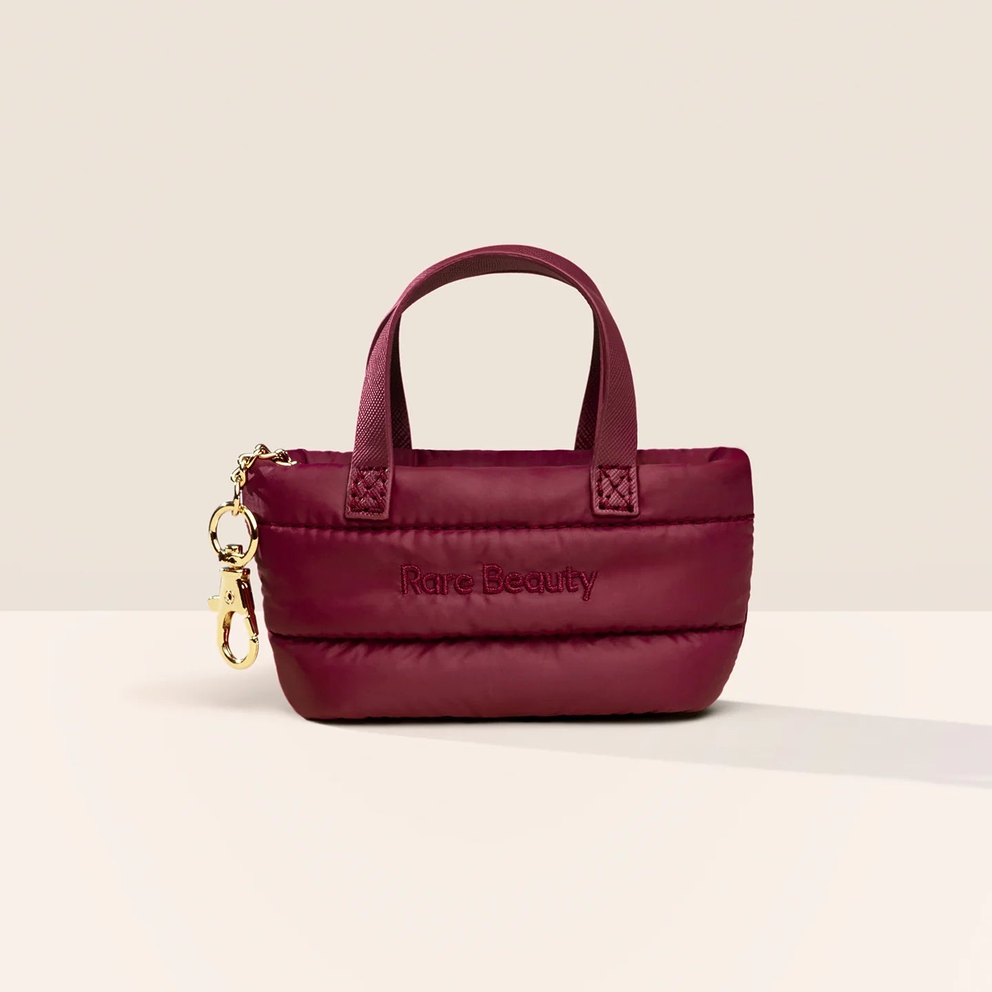 Rare Beauty Mini Puffy Tote Keychain Merlot