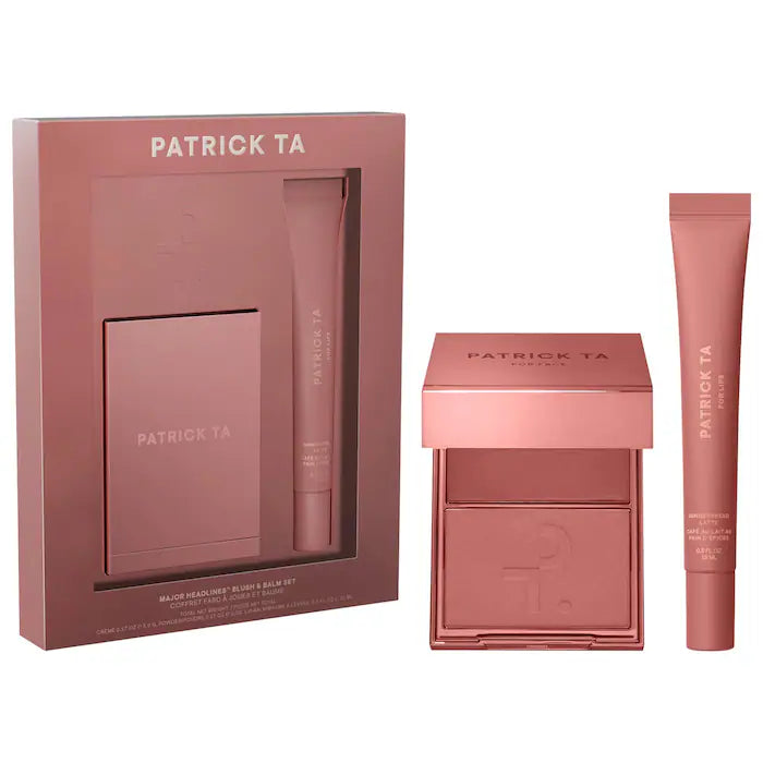 Major Headlines Double-Take Crème & Powder Blush Duo & Lip Balm Makeup Gift Set - Bajo Pedido