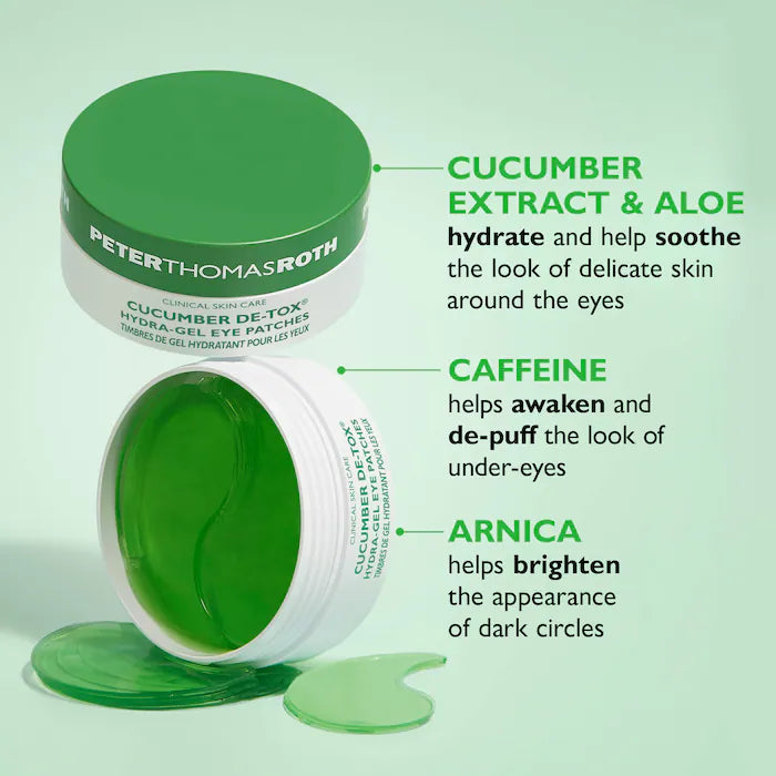 Cucumber De-Tox Hydra-Gel Eye Mask Patches for Puffiness and Dark Circles - Bajo Pedido