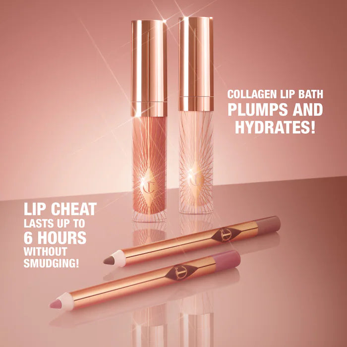 Mini Glossy Pink Lip Gloss + Lip Liner Set - Bajo Pedido