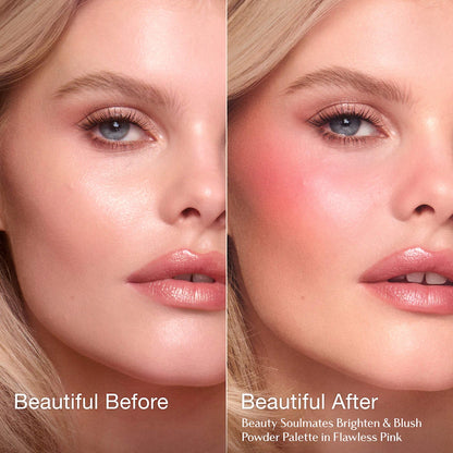 Pillow Talk Beauty Soulmates Airbrush Flawless Finish Brightening and Blush Powder Palette - Bajo Pedido
