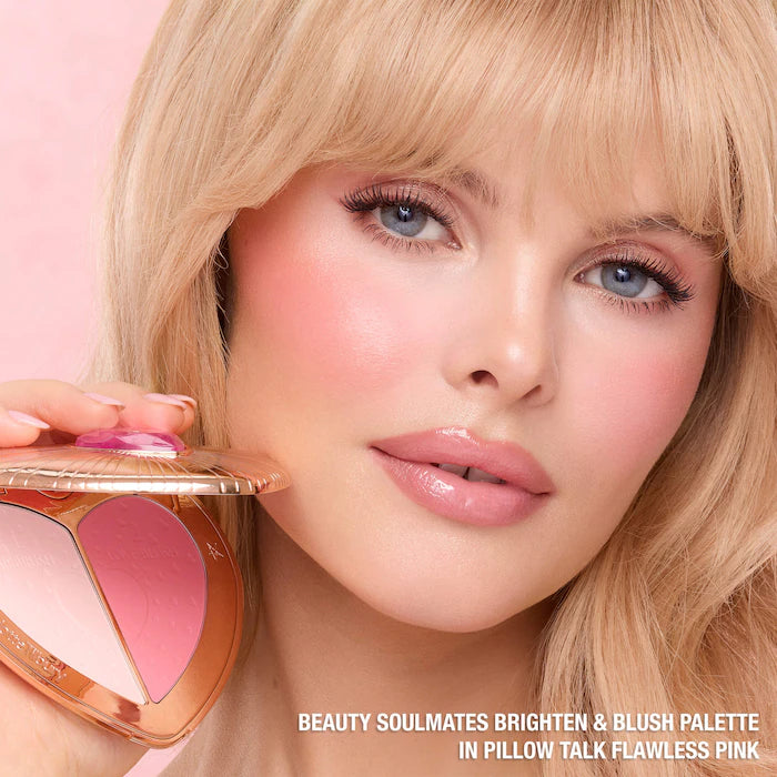Pillow Talk Beauty Soulmates Airbrush Flawless Finish Brightening and Blush Powder Palette - Bajo Pedido