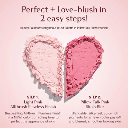 Pillow Talk Beauty Soulmates Airbrush Flawless Finish Brightening and Blush Powder Palette - Bajo Pedido
