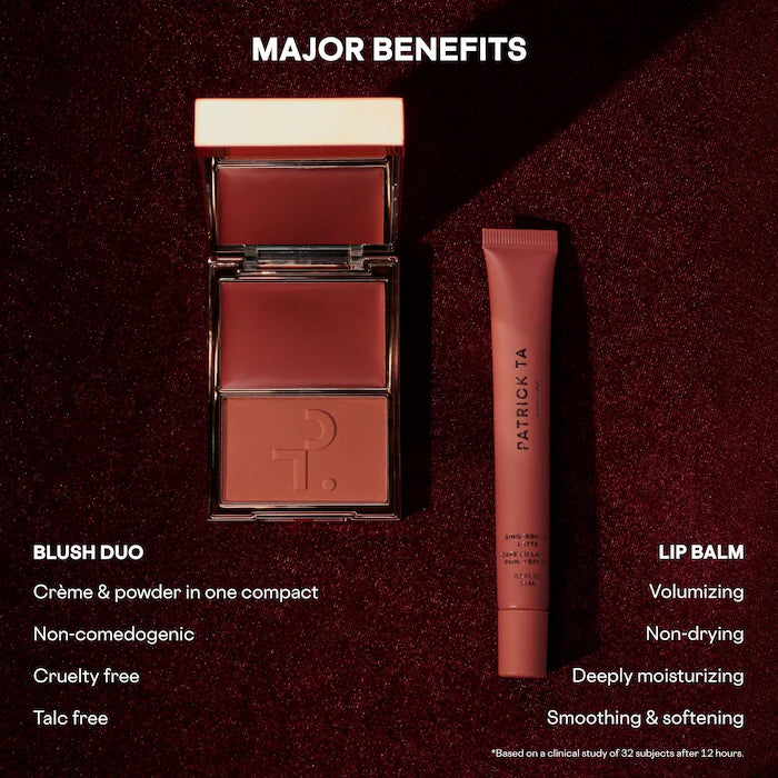 Major Headlines Double-Take Crème & Powder Blush Duo & Lip Balm Makeup Gift Set - Bajo Pedido