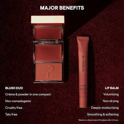 Major Headlines Double-Take Crème & Powder Blush Duo & Lip Balm Makeup Gift Set - Bajo Pedido