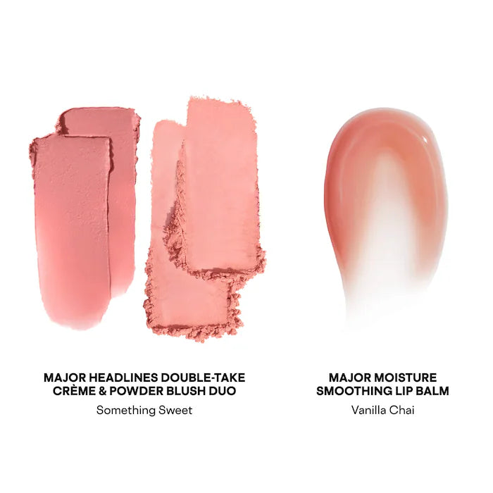 Major Headlines Double-Take Crème & Powder Blush Duo & Lip Balm Makeup Gift Set - Bajo Pedido