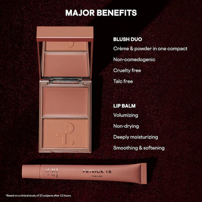 Major Headlines Double-Take Crème & Powder Blush Duo & Lip Balm Makeup Gift Set - Bajo Pedido