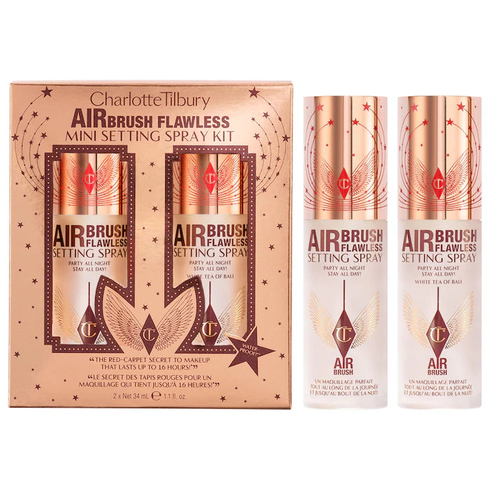 Mini Airbrush Flawless Hydrating & Waterproof Setting Spray Duo Gift Set - Bajo Pedido