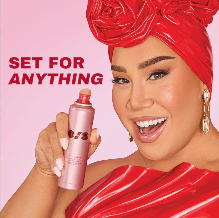 ONE/SIZE by Patrick Starrr 
On 'Til Dawn Mattifying Waterproof Setting Spray Big & Bitty Duo Guatemala