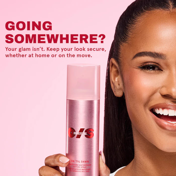 ONE/SIZE by Patrick Starrr 
On 'Til Dawn Mattifying Waterproof Setting Spray Big & Bitty Duo Guatemala