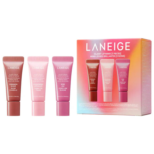 Glassy Lip Minis 3 Pc. Glaze Craze Tinted Peptide Lip Serum Gift Set - Bajo Pedido