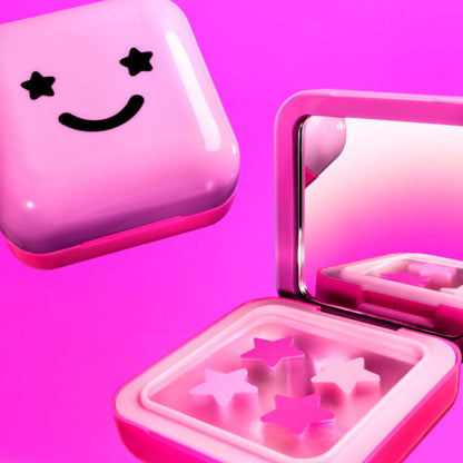 Parches de estrella para el acne rosados en caja refilleable con espejo marca starface Guatemala 